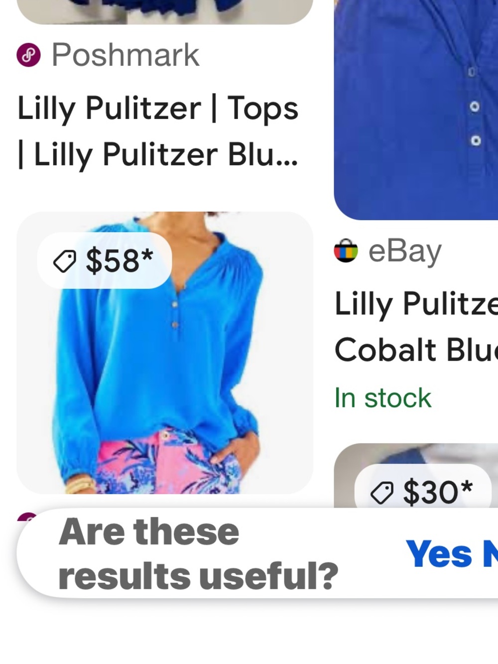 Lilly Pulitzer Women’s Royal Blue Button Henley Blouse - Picture 6 of 6